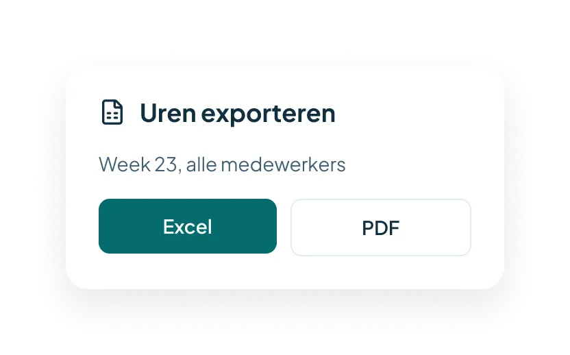 Uren exporteren naar Excel of PDF in Timebutler