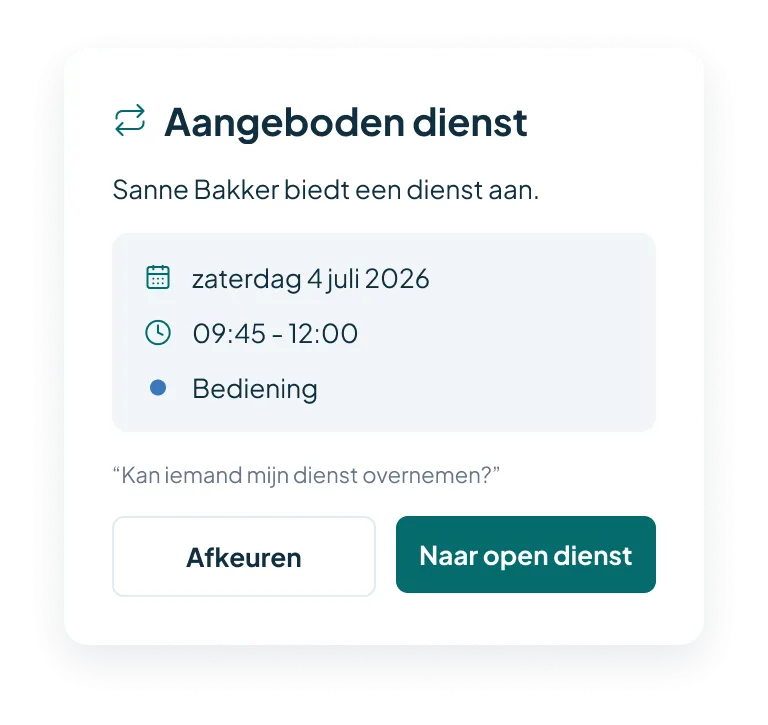 Aangeboden dienst in de Timebutler-app