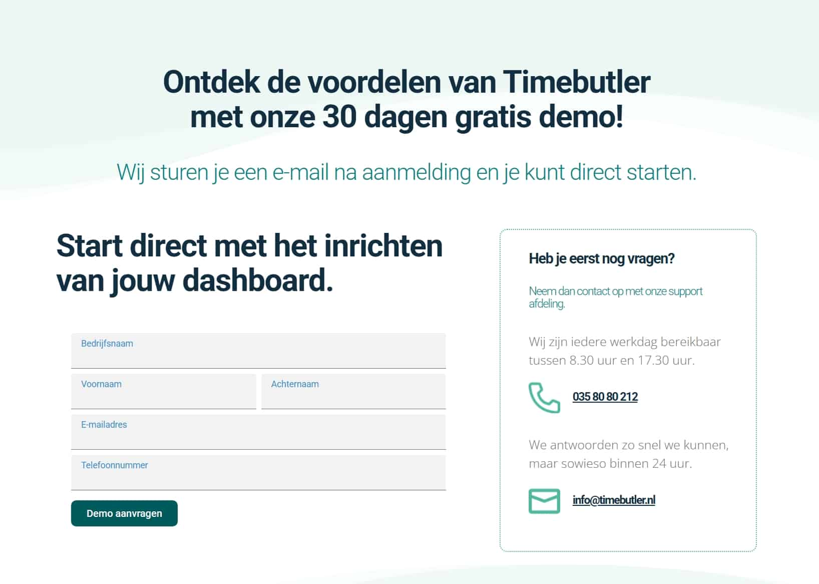 Account aanmaken bij Timebutler