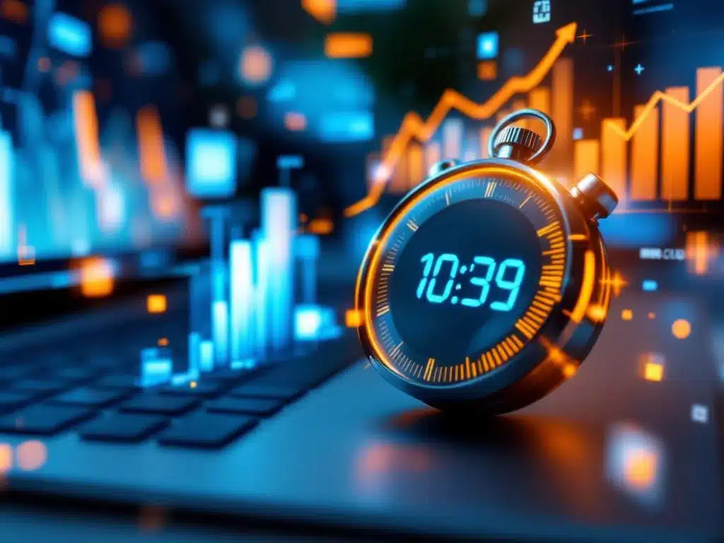 time-management-productiviteit-stopwatch-grafieken.jpg Digitale stopwatch met productiviteitsgrafiken en tijdmanagement-elementen op modern werkstation